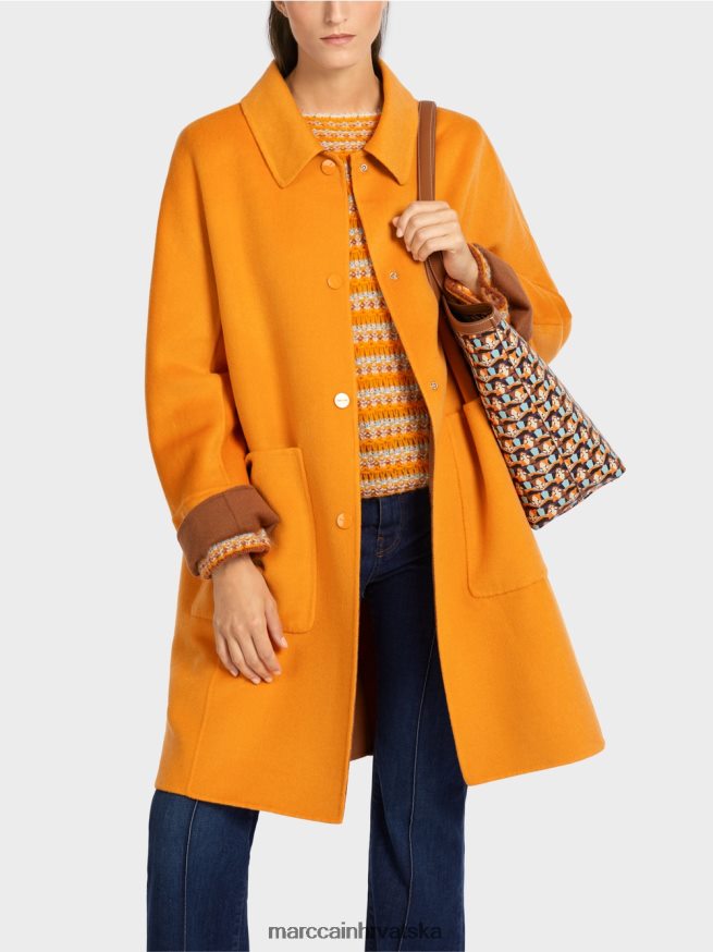 bistra narančasta Marc Cain reverzibilni vuneni kaput odjeća 4D66P4299