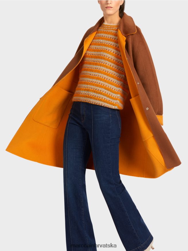 bistra narančasta Marc Cain reverzibilni vuneni kaput odjeća 4D66P4299