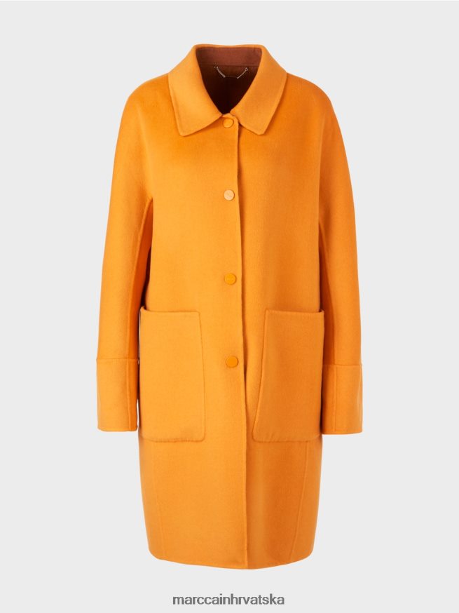bistra narančasta Marc Cain reverzibilni vuneni kaput odjeća 4D66P4299
