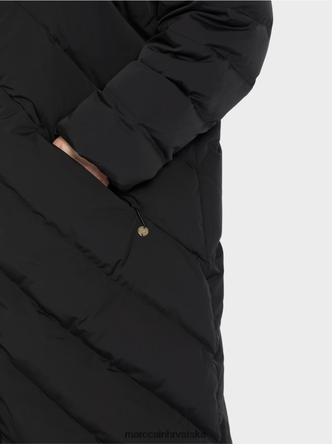 crno Marc Cain prošiveni kaput s punjenjem od paperja odjeća 4D66P4230