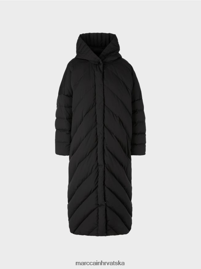 crno Marc Cain prošiveni kaput s punjenjem od paperja odjeća 4D66P4230