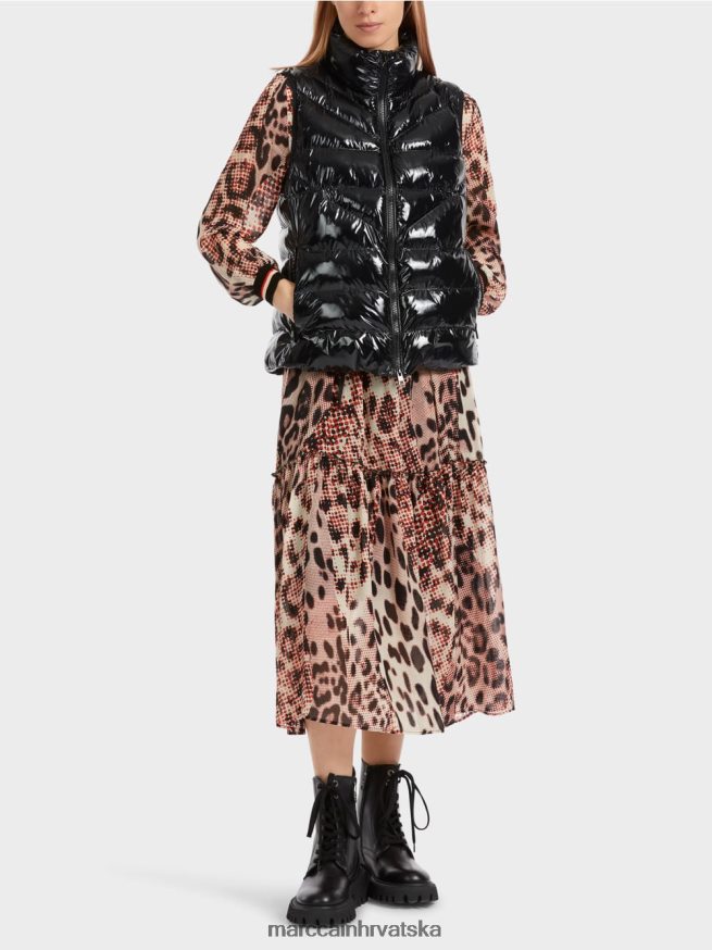 crno Marc Cain prošiveni prsluk s 3 m tanke tkanine odjeća 4D66P4237