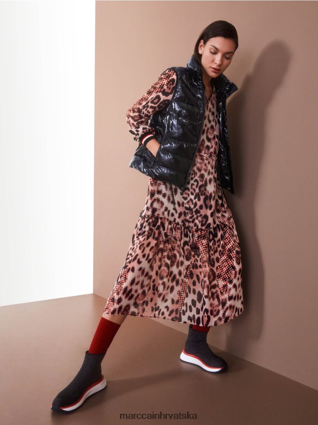 crno Marc Cain prošiveni prsluk s 3 m tanke tkanine odjeća 4D66P4237