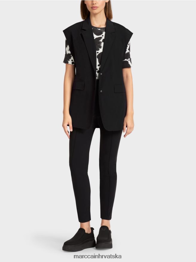 crno Marc Cain prsluk s preklopom i uzicom odjeća 4D66P4282