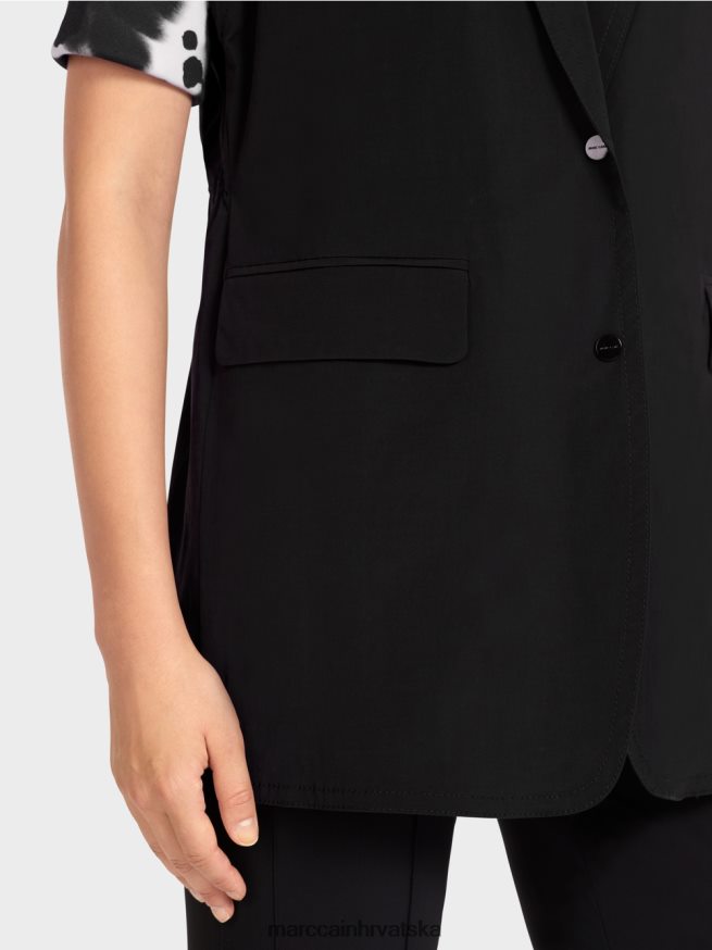 crno Marc Cain prsluk s preklopom i uzicom odjeća 4D66P4282