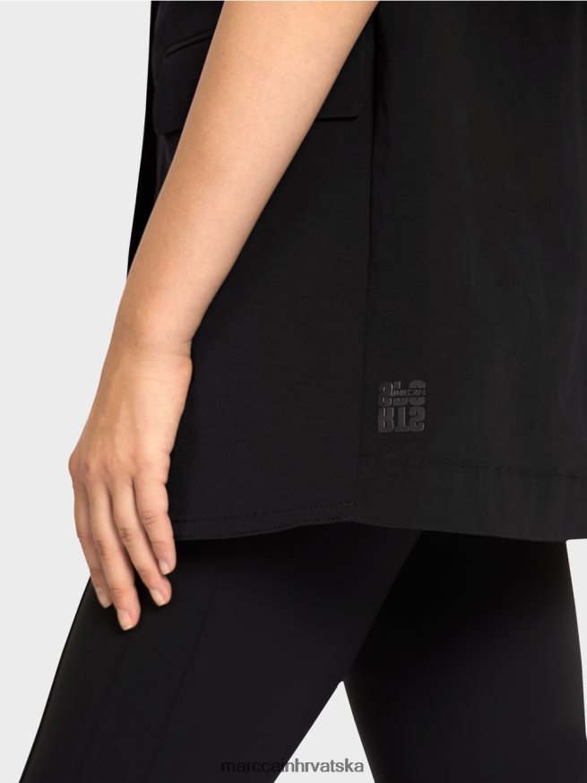 crno Marc Cain prsluk s preklopom i uzicom odjeća 4D66P4282