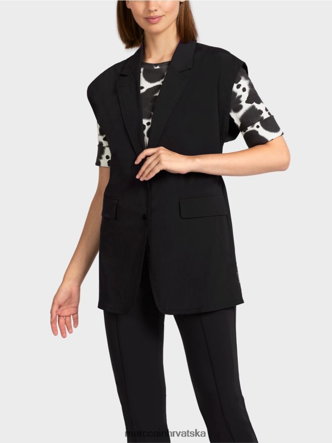 crno Marc Cain prsluk s preklopom i uzicom odjeća 4D66P4282