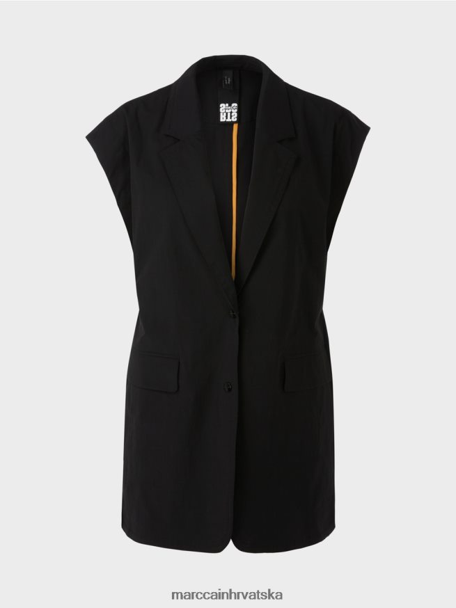 crno Marc Cain prsluk s preklopom i uzicom odjeća 4D66P4282