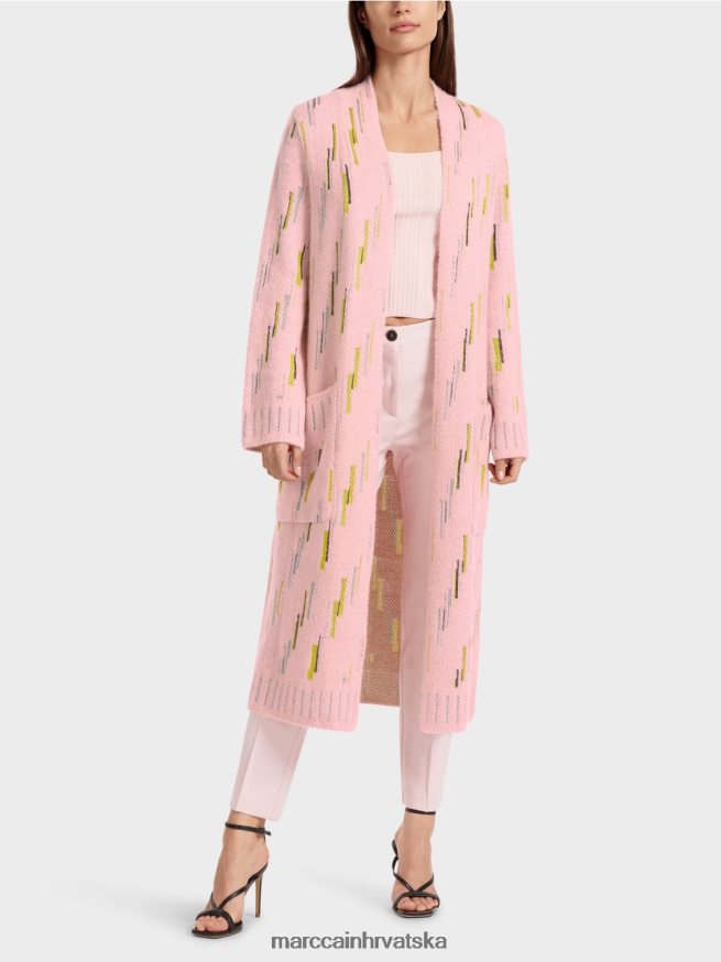 nježno puder roza Marc Cain vuneni kaput pleten u njemačkoj odjeća 4D66P4264