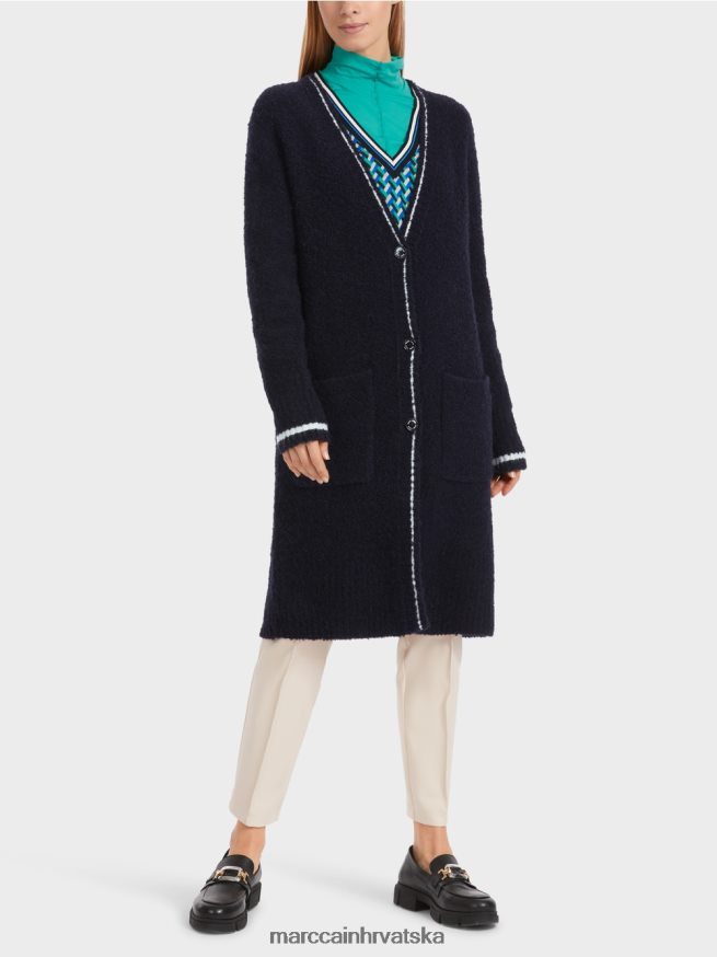 ponoćno plava Marc Cain pleteni "rethink together" kaput odjeća 4D66P4217