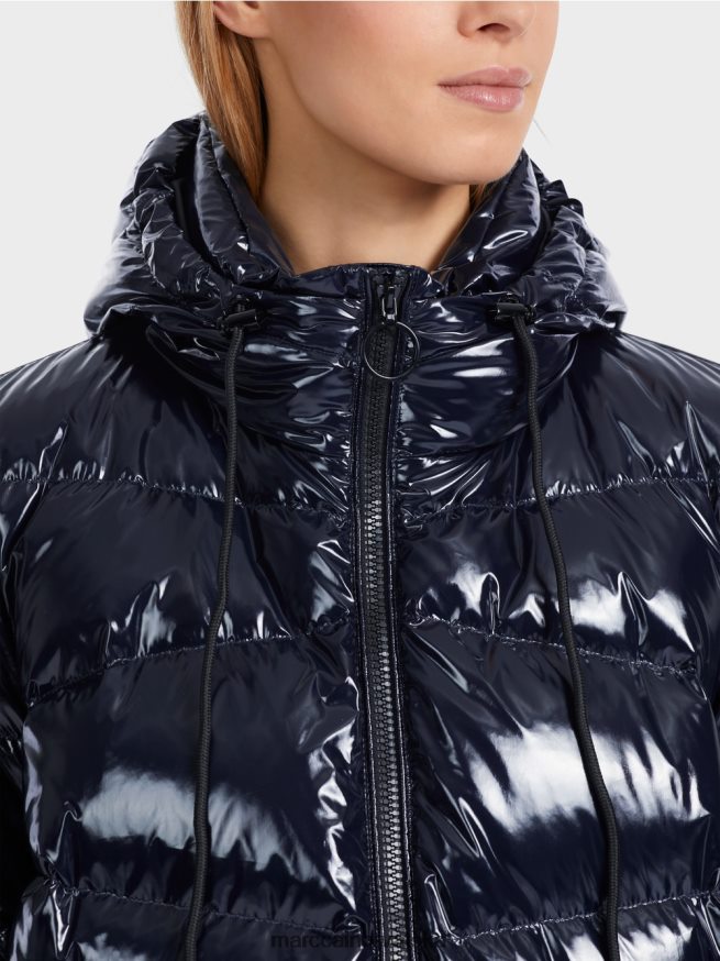 ponoćno plava Marc Cain prošivena vanjska jakna s kapuljačom odjeća 4D66P4223