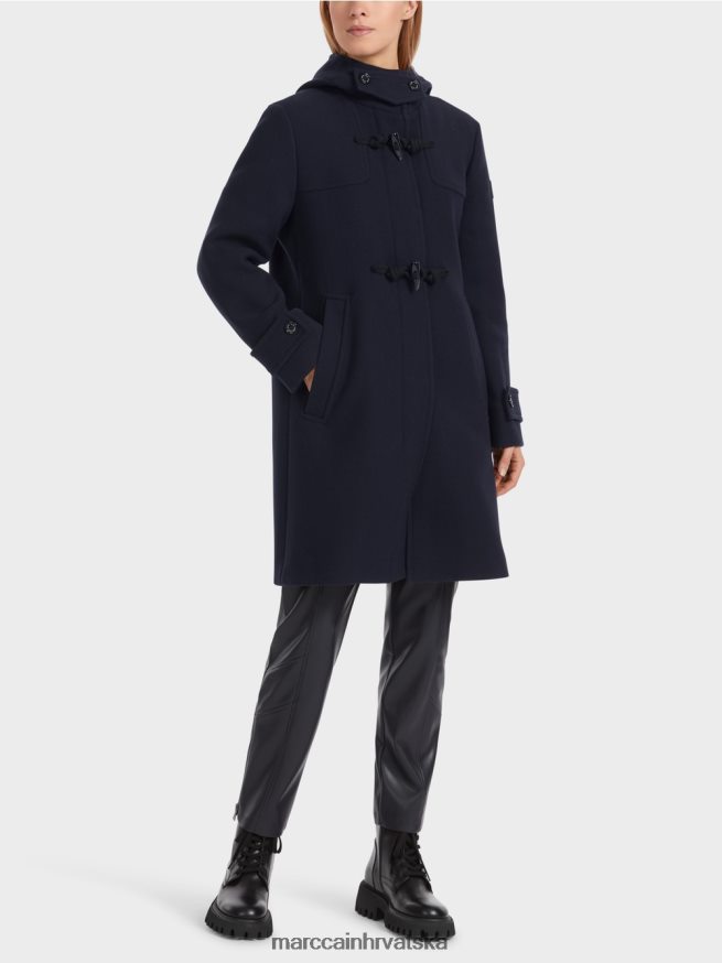 ponoćno plava Marc Cain vuneni kaput s kopčama odjeća 4D66P4222