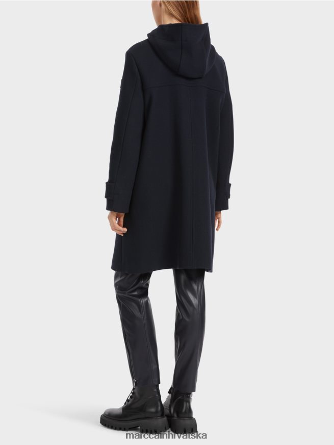 ponoćno plava Marc Cain vuneni kaput s kopčama odjeća 4D66P4222