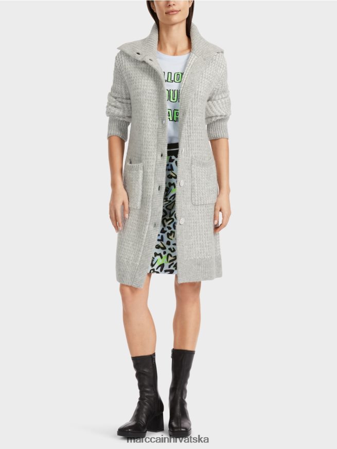 srebrno siva Marc Cain pleteni kaput pleten u njemačkoj odjeća 4D66P4256
