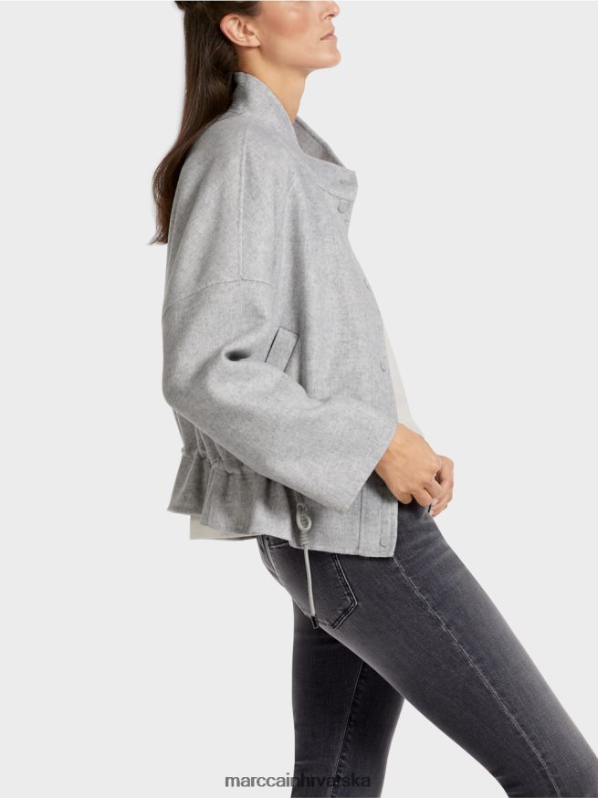 srebrno siva Marc Cain vanjska jakna od vunenog filca odjeća 4D66P4285