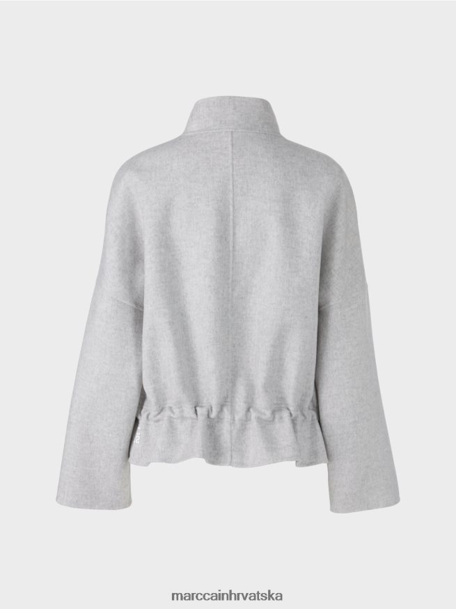 srebrno siva Marc Cain vanjska jakna od vunenog filca odjeća 4D66P4285