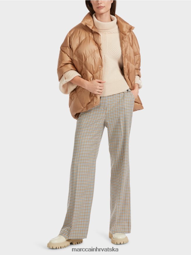 svijetle karamele Marc Cain jajoliki kaput u stilu prsluka odjeća 4D66P4254