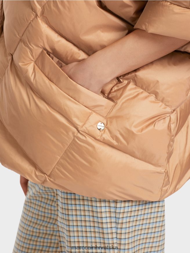 svijetle karamele Marc Cain jajoliki kaput u stilu prsluka odjeća 4D66P4254