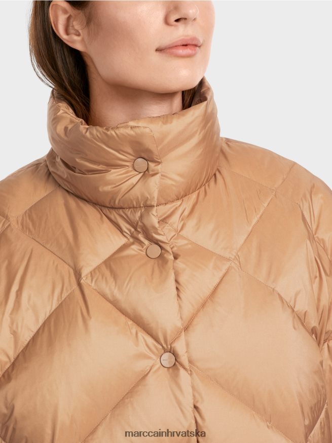 svijetle karamele Marc Cain jajoliki kaput u stilu prsluka odjeća 4D66P4254