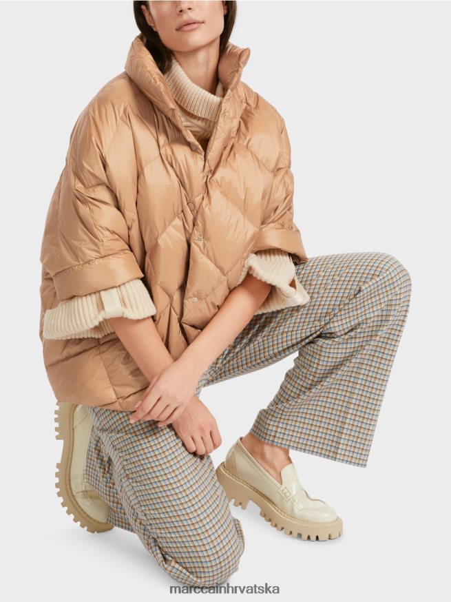 svijetle karamele Marc Cain jajoliki kaput u stilu prsluka odjeća 4D66P4254