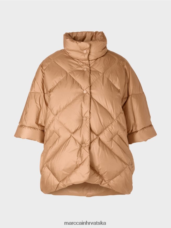 svijetle karamele Marc Cain jajoliki kaput u stilu prsluka odjeća 4D66P4254