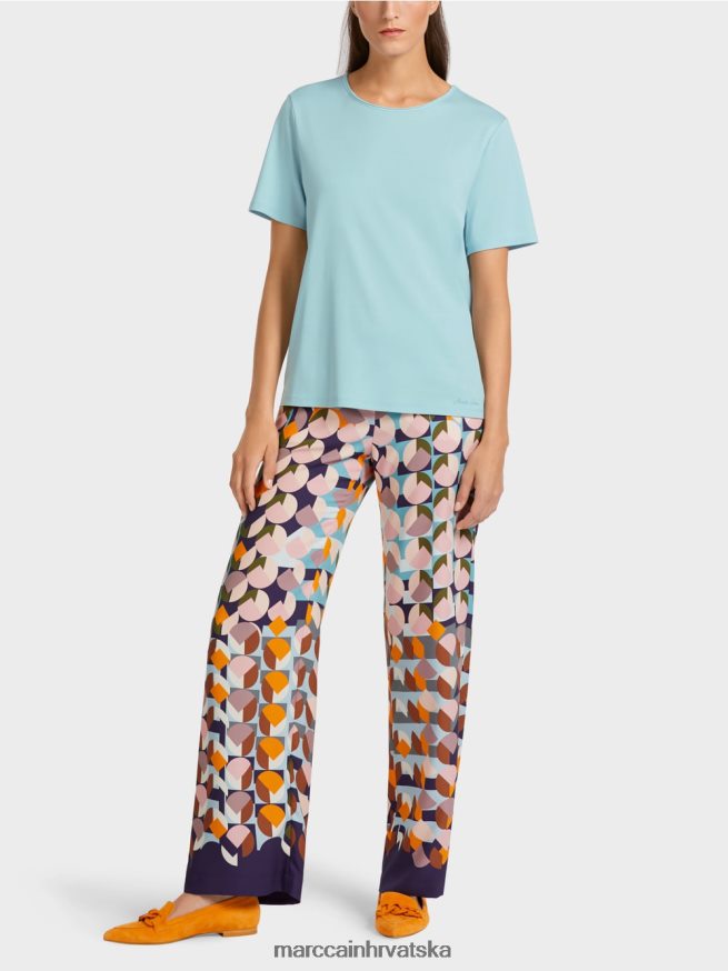 atmosferski plava Marc Cain gornji dio od rastezljivog pamuka odjeća 4D66P41459