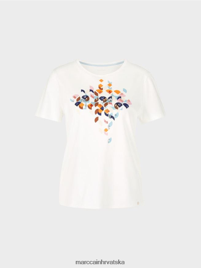 atmosferski plava Marc Cain majica s perlicama i dizajnom 60-ih odjeća 4D66P41454