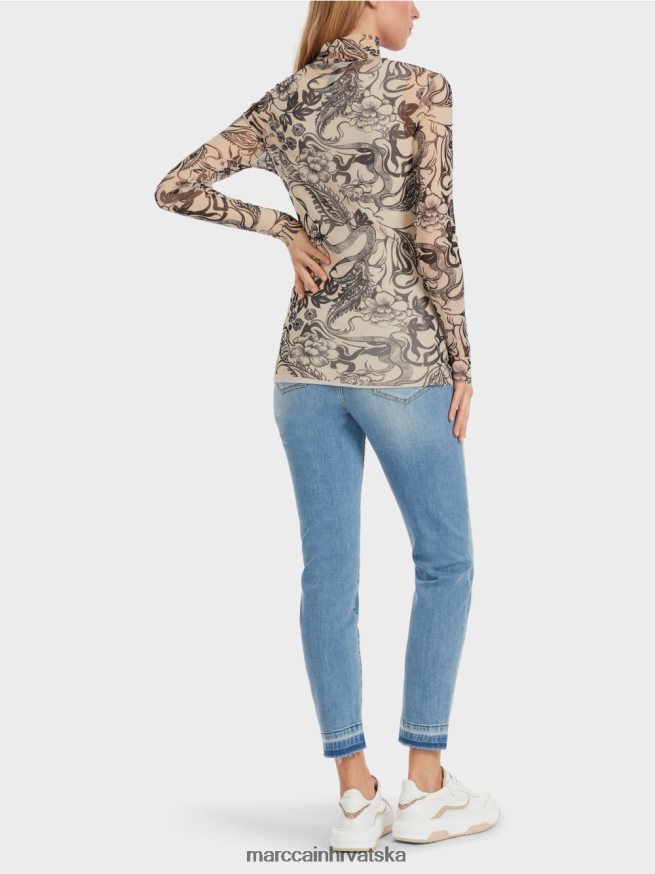 bademov cvijet Marc Cain dugi rukav od tila s printom odjeća 4D66P41238