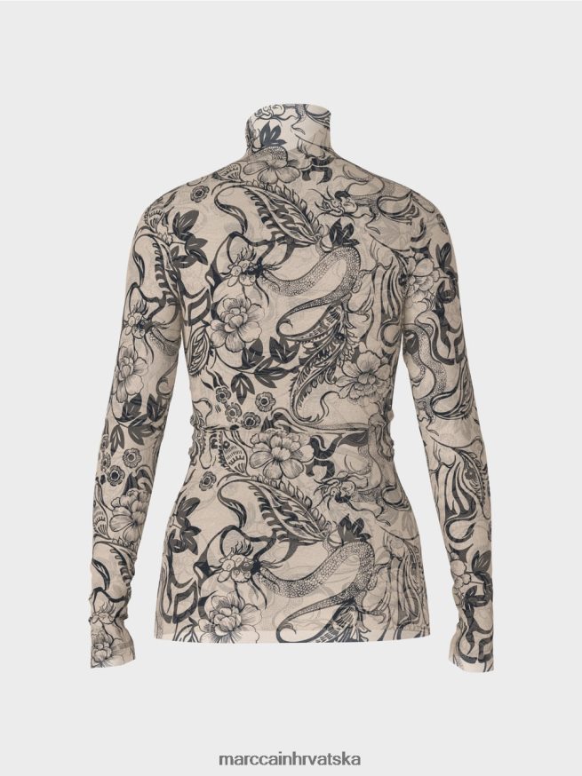 bademov cvijet Marc Cain dugi rukav od tila s printom odjeća 4D66P41238