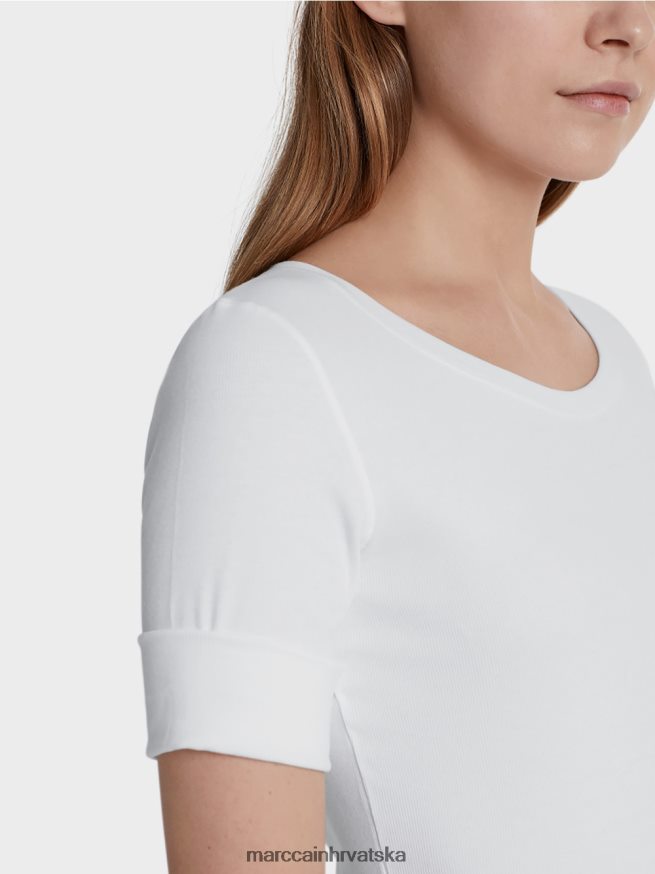 bijela Marc Cain košulja s okruglim ovratnikom i kratkim rukavima odjeća 4D66P41469