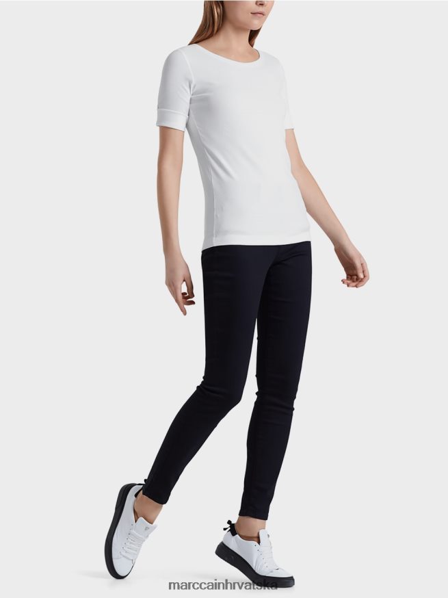 bijela Marc Cain košulja s okruglim ovratnikom i kratkim rukavima odjeća 4D66P41469