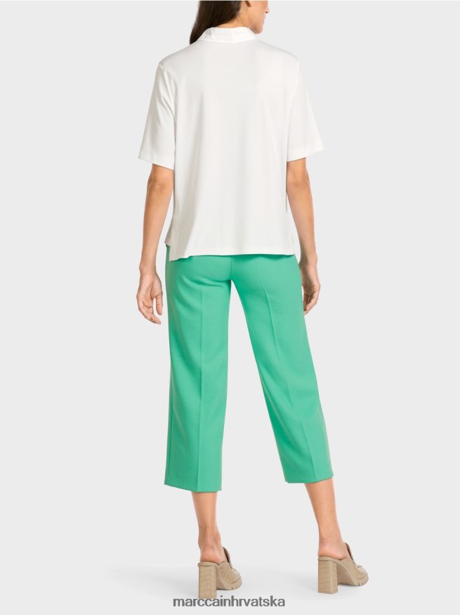 bijela Marc Cain polo majica sa ženstvenim detaljima odjeća 4D66P41422