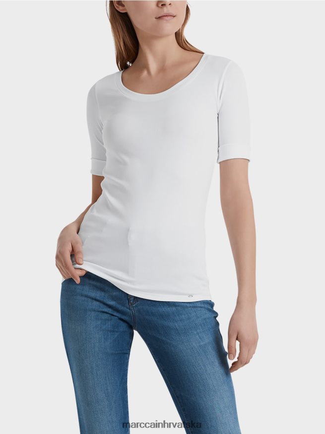 bijela Marc Cain visokokvalitetna osnovna košulja odjeća 4D66P41478