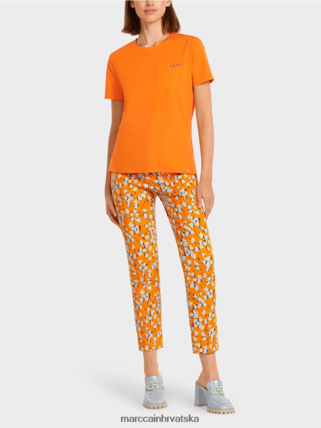 bistra narančasta Marc Cain majica s ukrašenim džepom na prsima odjeća 4D66P41457