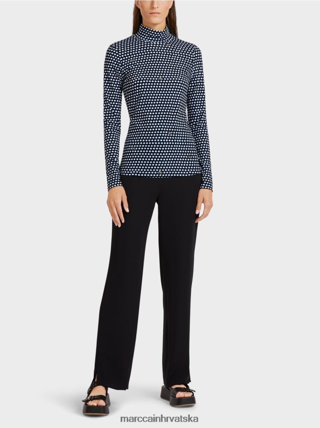 crno Marc Cain gornji dio dugih rukava s uspravnim ovratnikom odjeća 4D66P41440