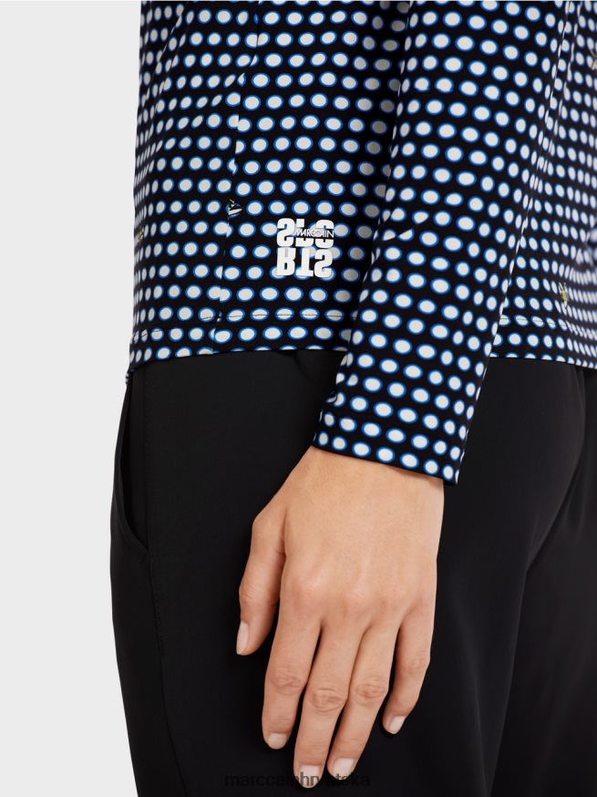 crno Marc Cain gornji dio dugih rukava s uspravnim ovratnikom odjeća 4D66P41440