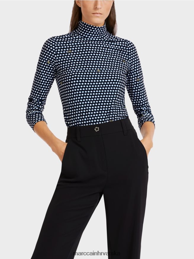 crno Marc Cain gornji dio dugih rukava s uspravnim ovratnikom odjeća 4D66P41440