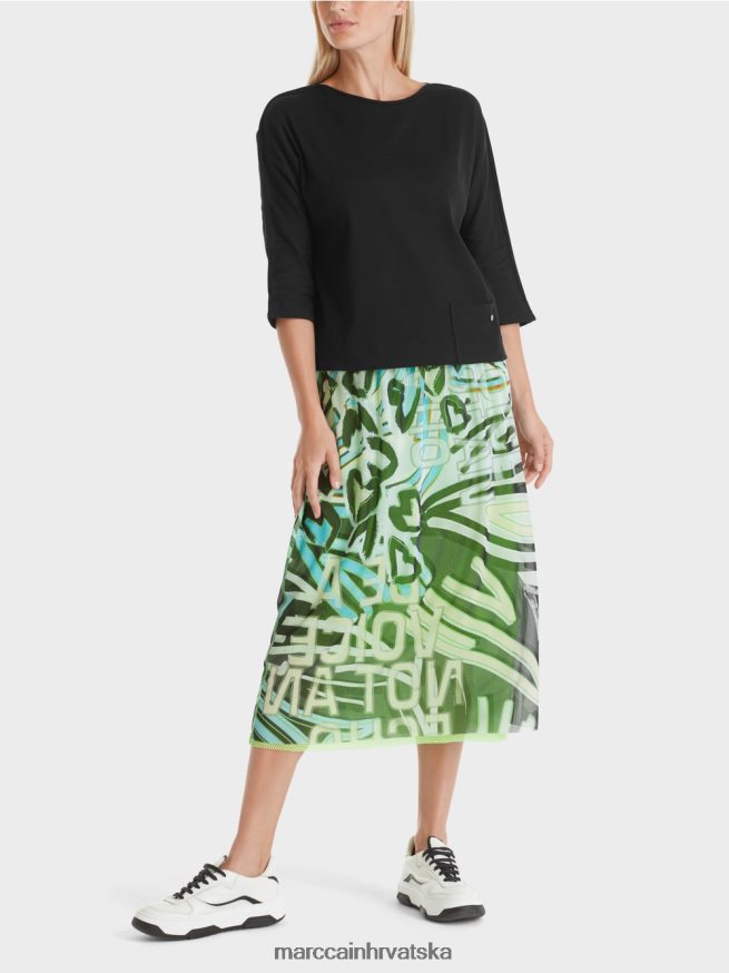 crno Marc Cain gornji dio s lađastim izrezom odjeća 4D66P41272