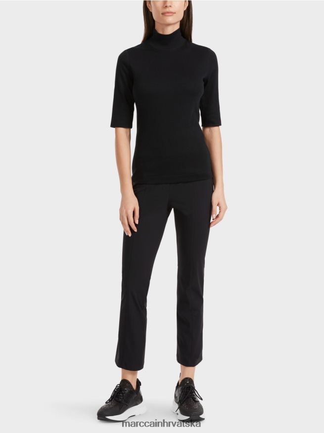 crno Marc Cain košulja s podignutim ovratnikom i 3/4 rukavima odjeća 4D66P41311