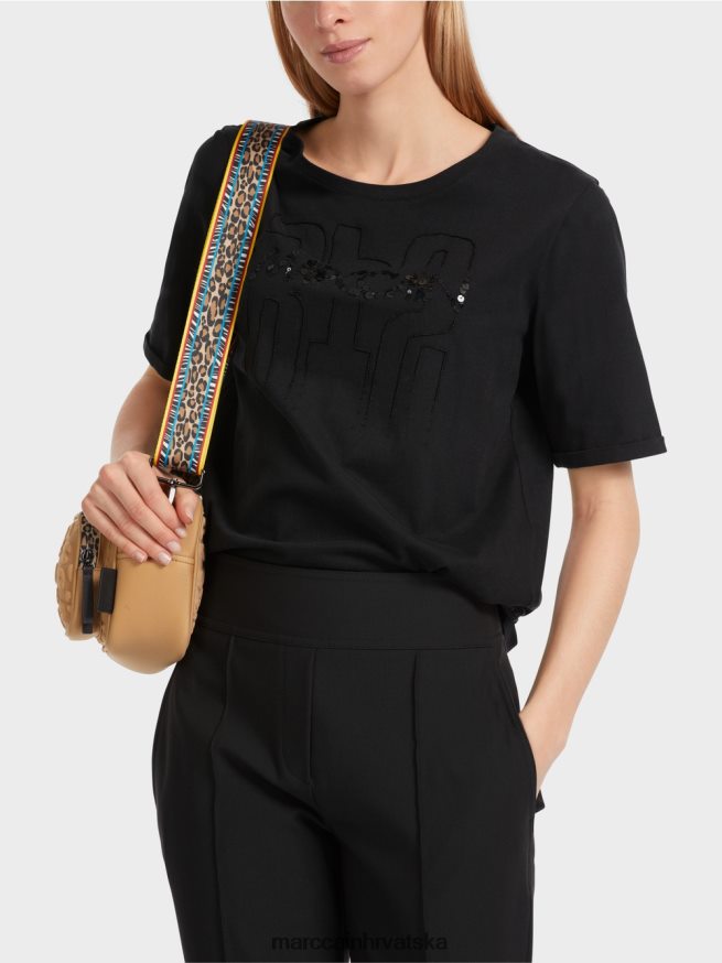 crno Marc Cain majica s aplikacijom odjeća 4D66P41262