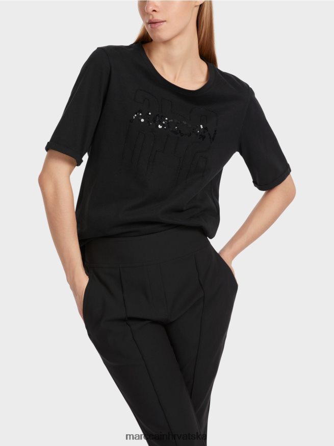 crno Marc Cain majica s aplikacijom odjeća 4D66P41262