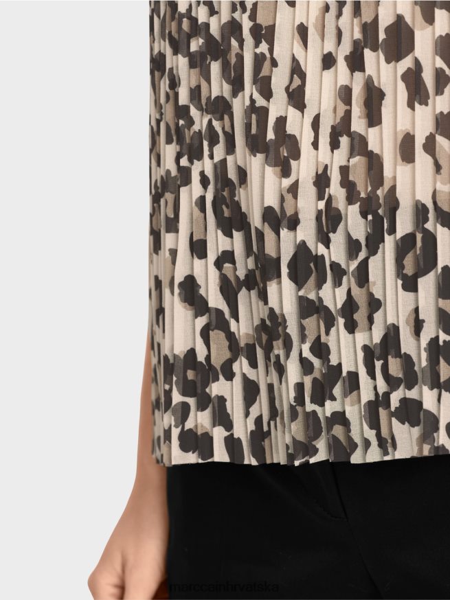 crno Marc Cain nabrani gornji dio s leopard printom odjeća 4D66P41407