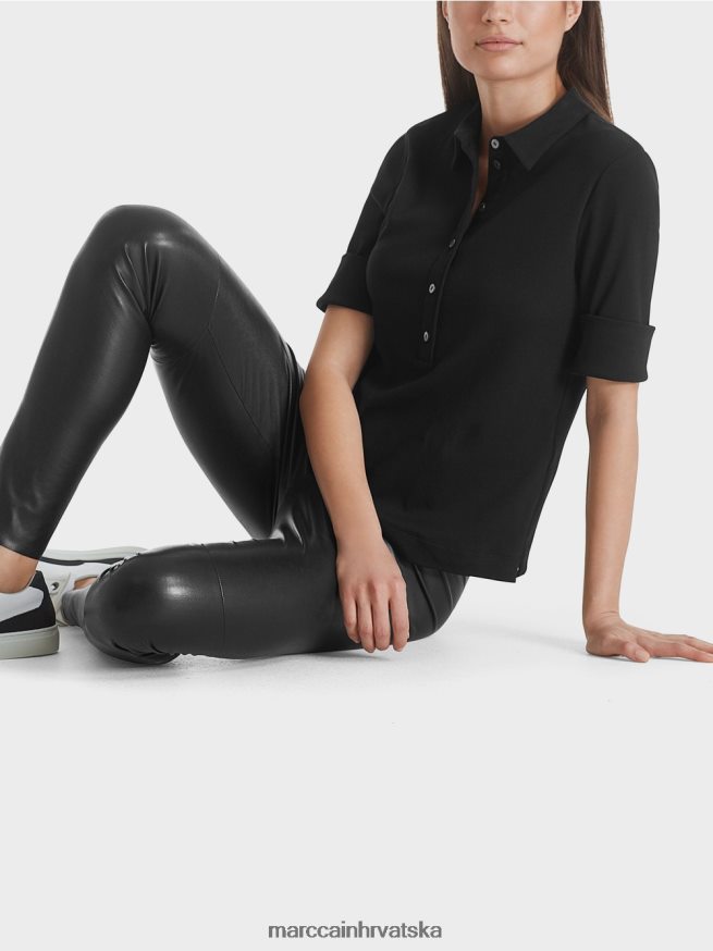 crno Marc Cain pamučna polo majica odjeća 4D66P41464