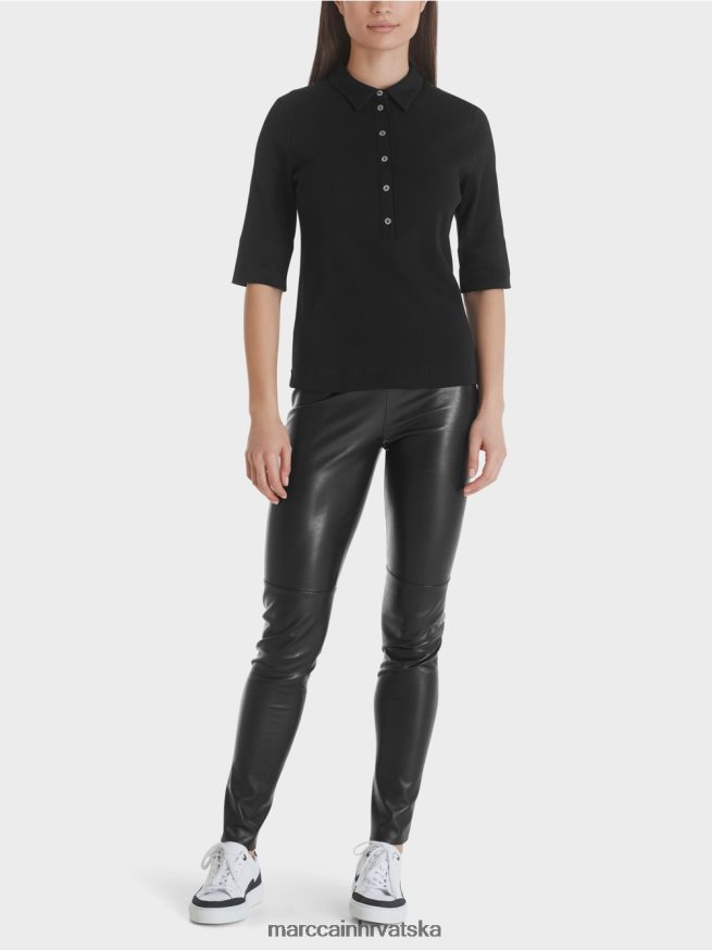 crno Marc Cain pamučna polo majica odjeća 4D66P41464