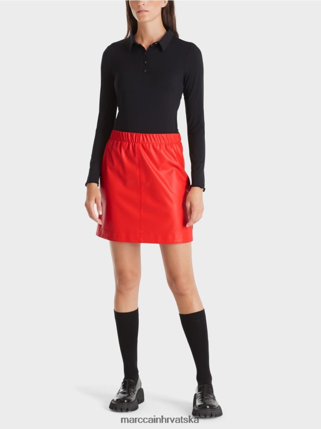 crno Marc Cain polo majica u rebrasti jersey odjeća 4D66P41270