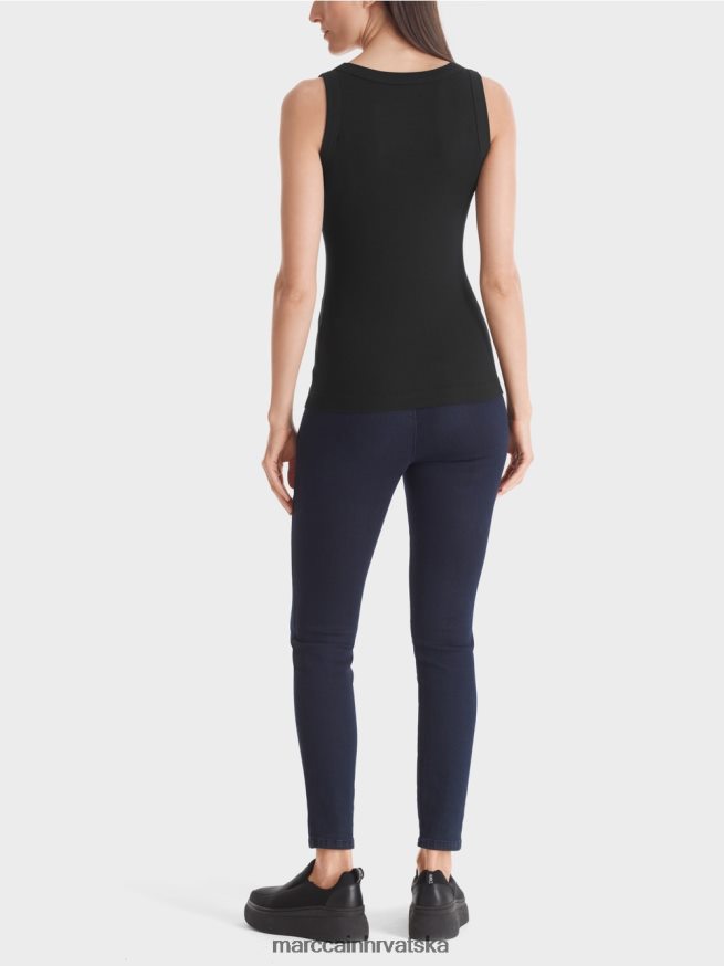 crno Marc Cain sitno rebrasti tank odjeća 4D66P41468