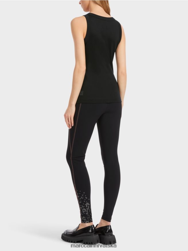 crno Marc Cain top bez rukava sa svjetlucavim printom odjeća 4D66P41268