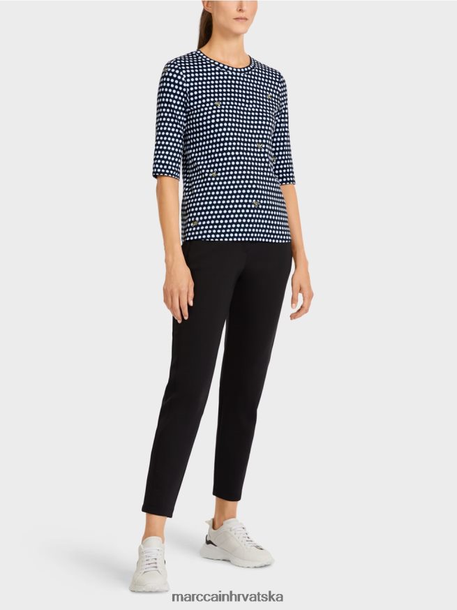 crno Marc Cain vrh s točkastim uzorkom odjeća 4D66P41443