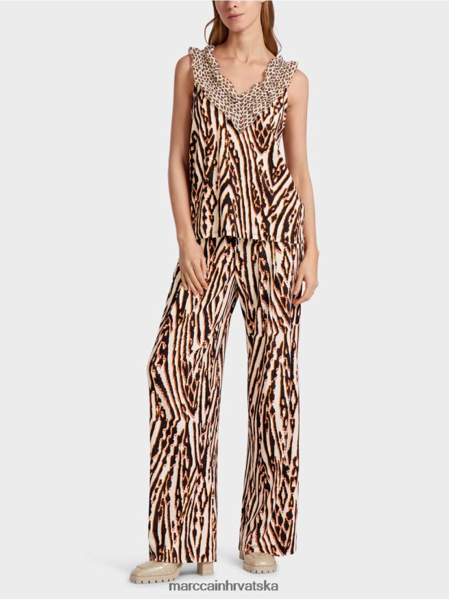 duboka crvena Marc Cain kratki top s mješovitim uzorcima odjeća 4D66P41367