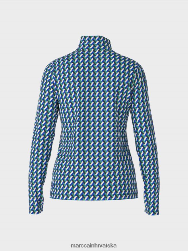 emajl Marc Cain majica kratkih rukava s uzorkom i uspravnim ovratnikom odjeća 4D66P41231